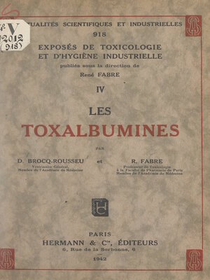 cover image of Les toxalbumines